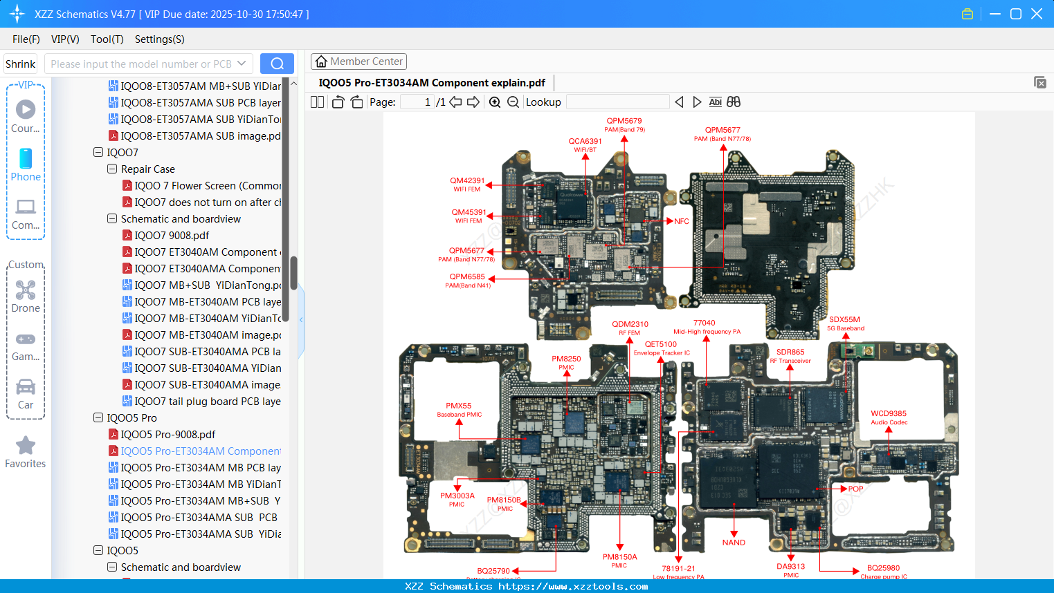 VIVO IQOO5 Pro-ET3034AM Component Explain